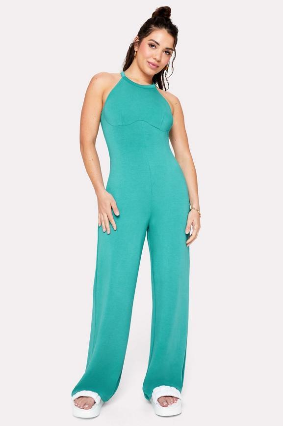 Smooth As Hell Mock Neck Halter Jumpsuit Product Image