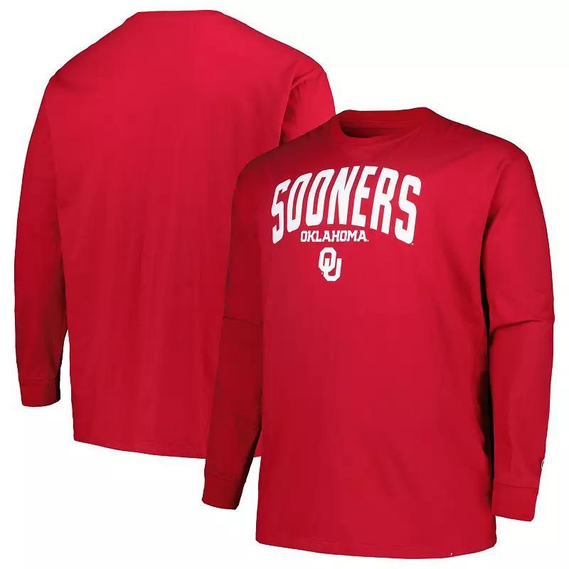 Mens Champion Crimson Oklahoma Sooners Big & Tall Arch Long Sleeve T-Shirt Product Image