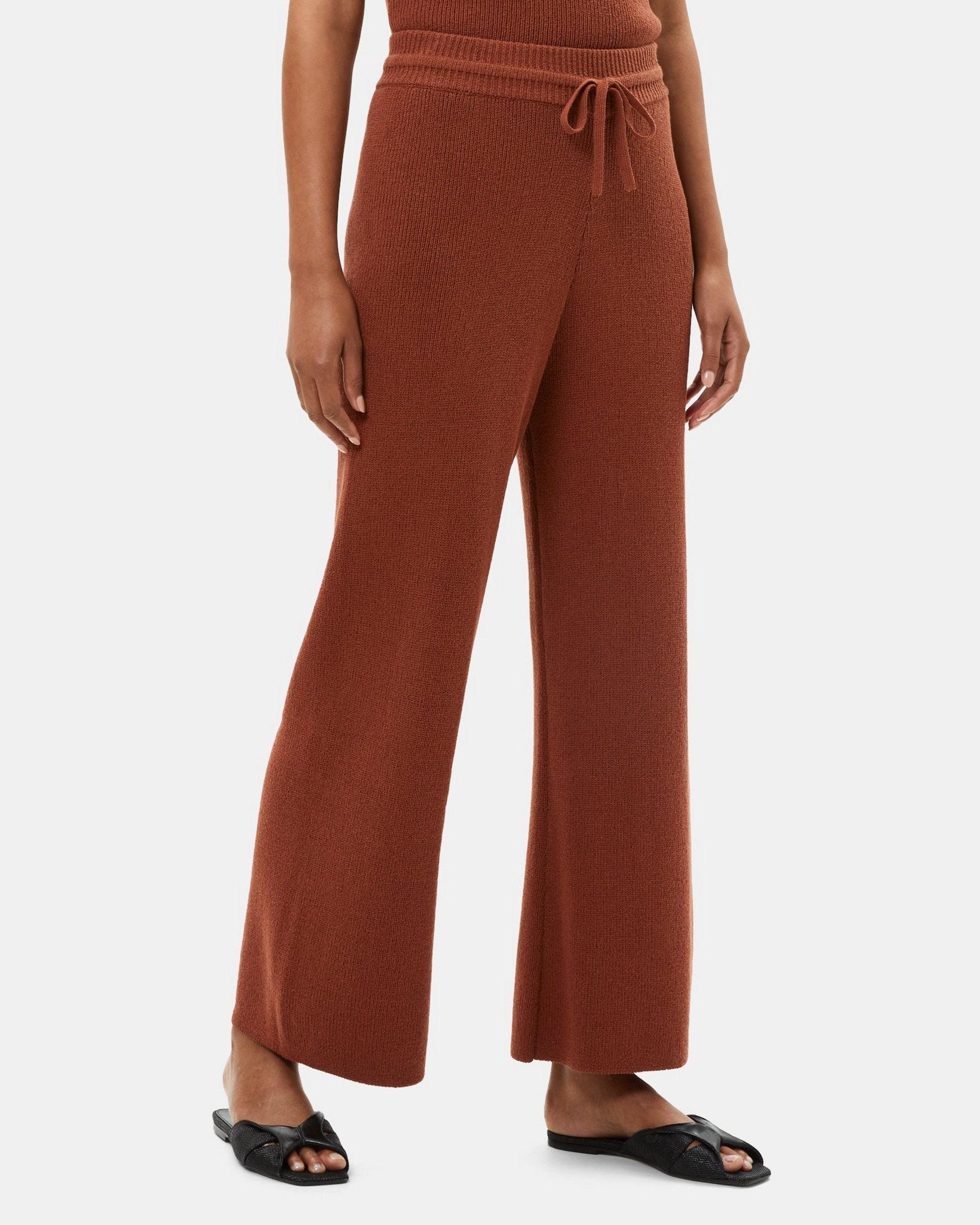 Wide Pull-On Pant in Bouclé Cotton-Blend Product Image