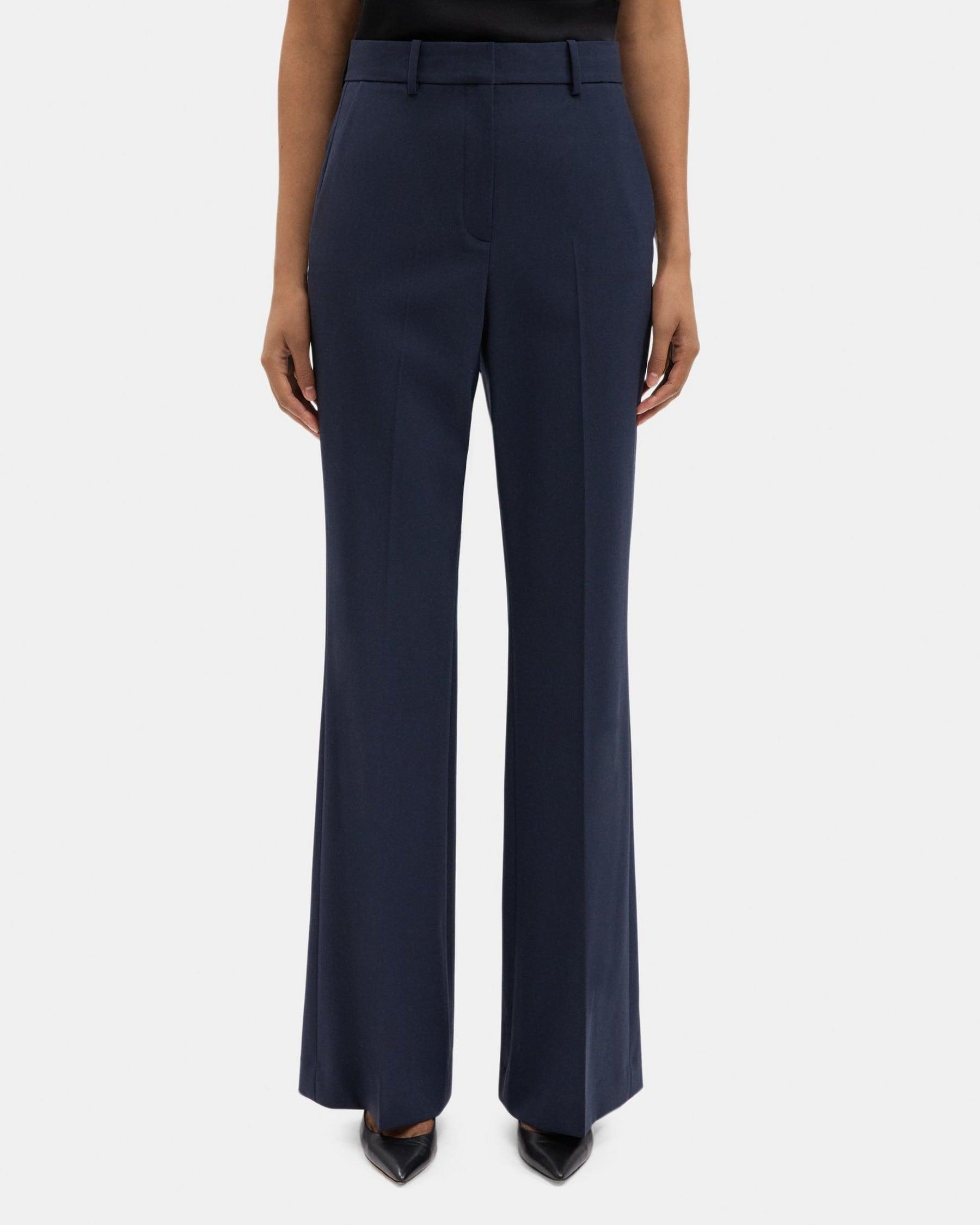 Flared High-Waist Pant in Stretch Wool Product Image