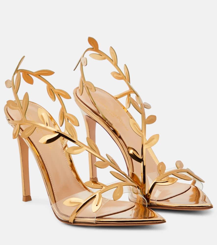 GIANVITO ROSSI Metallic Leather Pumps In Gold-tone Leather product image