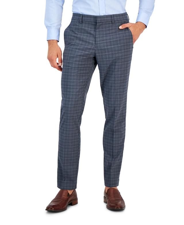 Perry Ellis Mens Essentials Slim Fit Plaid Dress Pants Product Image