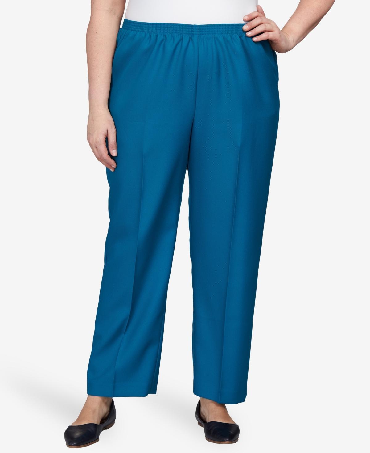 Plus Size Alfred Dunner Accord Slant Pocket Trouser Pants, Womens Med Blue Product Image