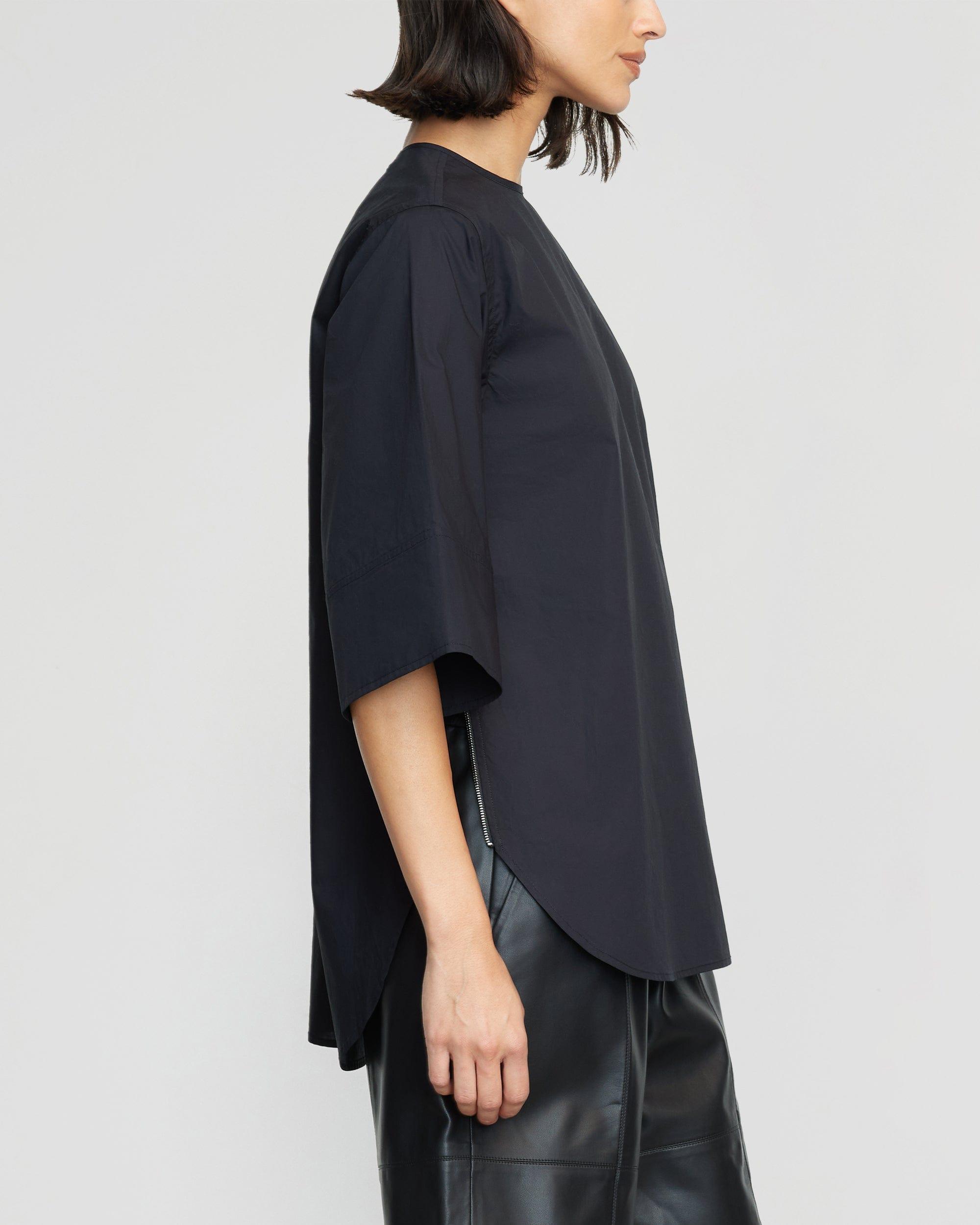 Catie Side-Zip Oversized Tulip-Hem Top Product Image