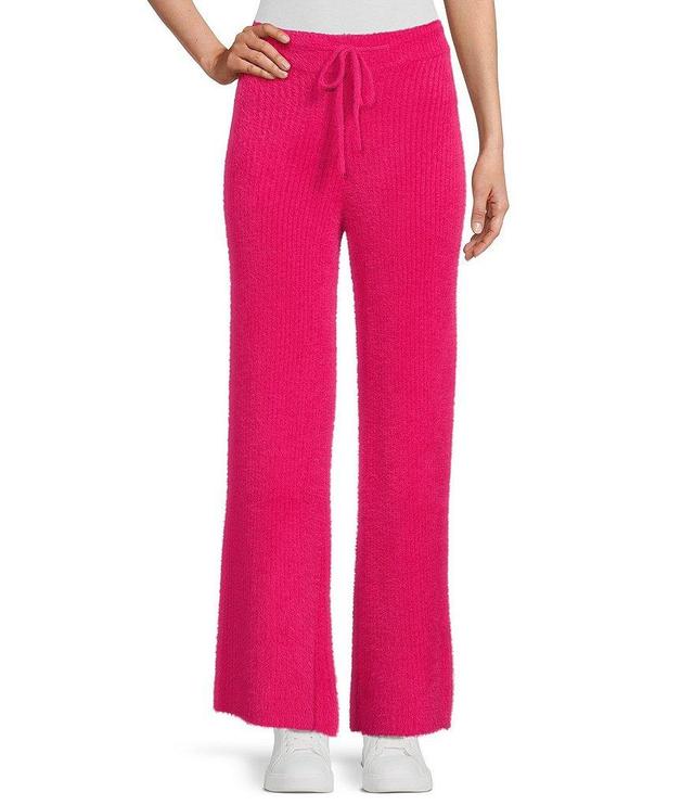 Fornia Coordinating Eyelash Mid Rise Tie Waist Wide Leg Pants Product Image