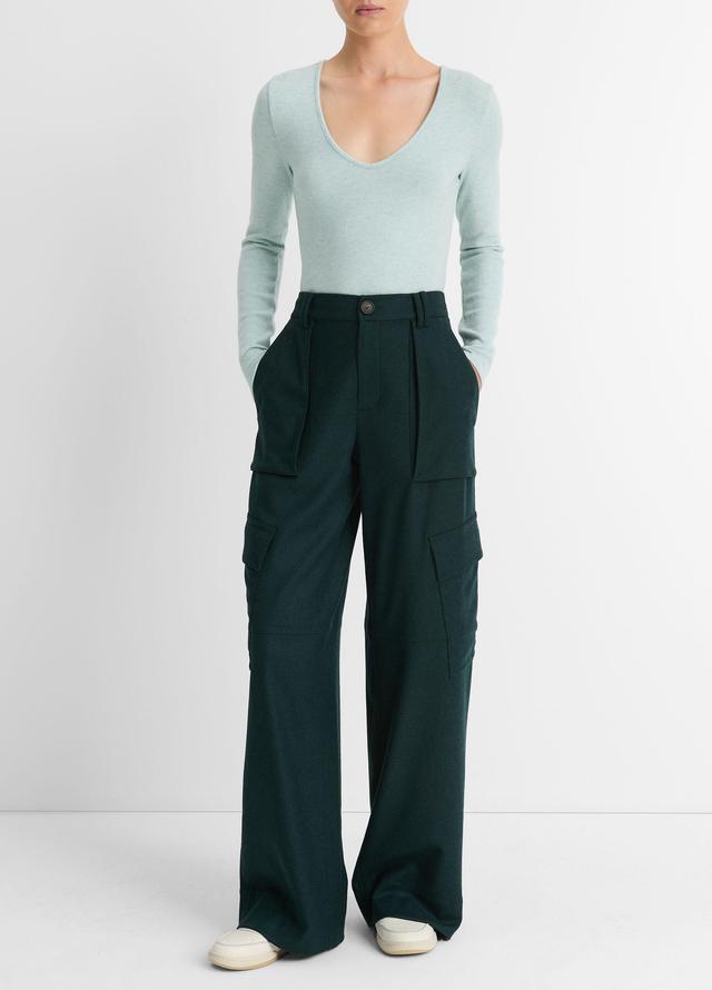 Flannel Wide-Leg Cargo Pant Product Image