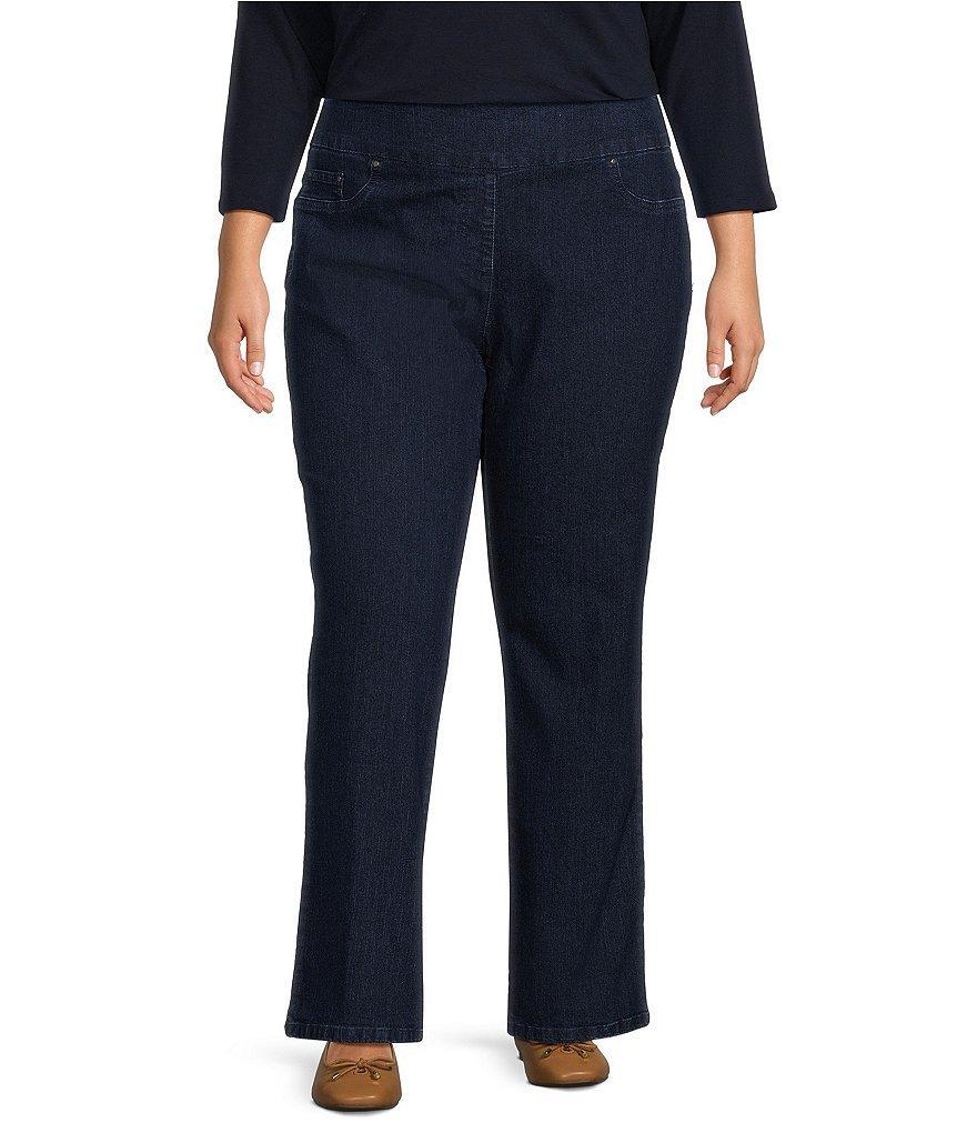 Ruby Rd. Plus Size Stretch Denim Flare Hem Pull-On Pant Product Image