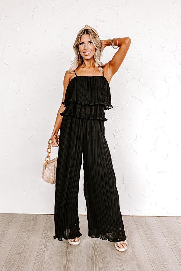 Visiting Italy Pleated Top In Black Product Image