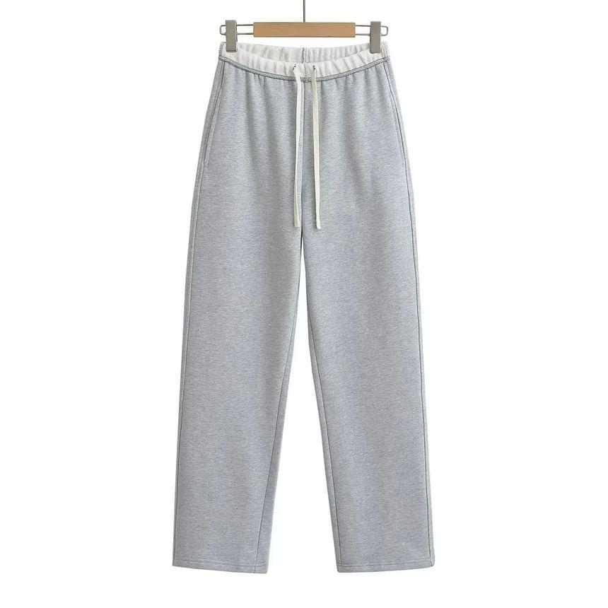 High Waist Plain Sweatpants Product Image