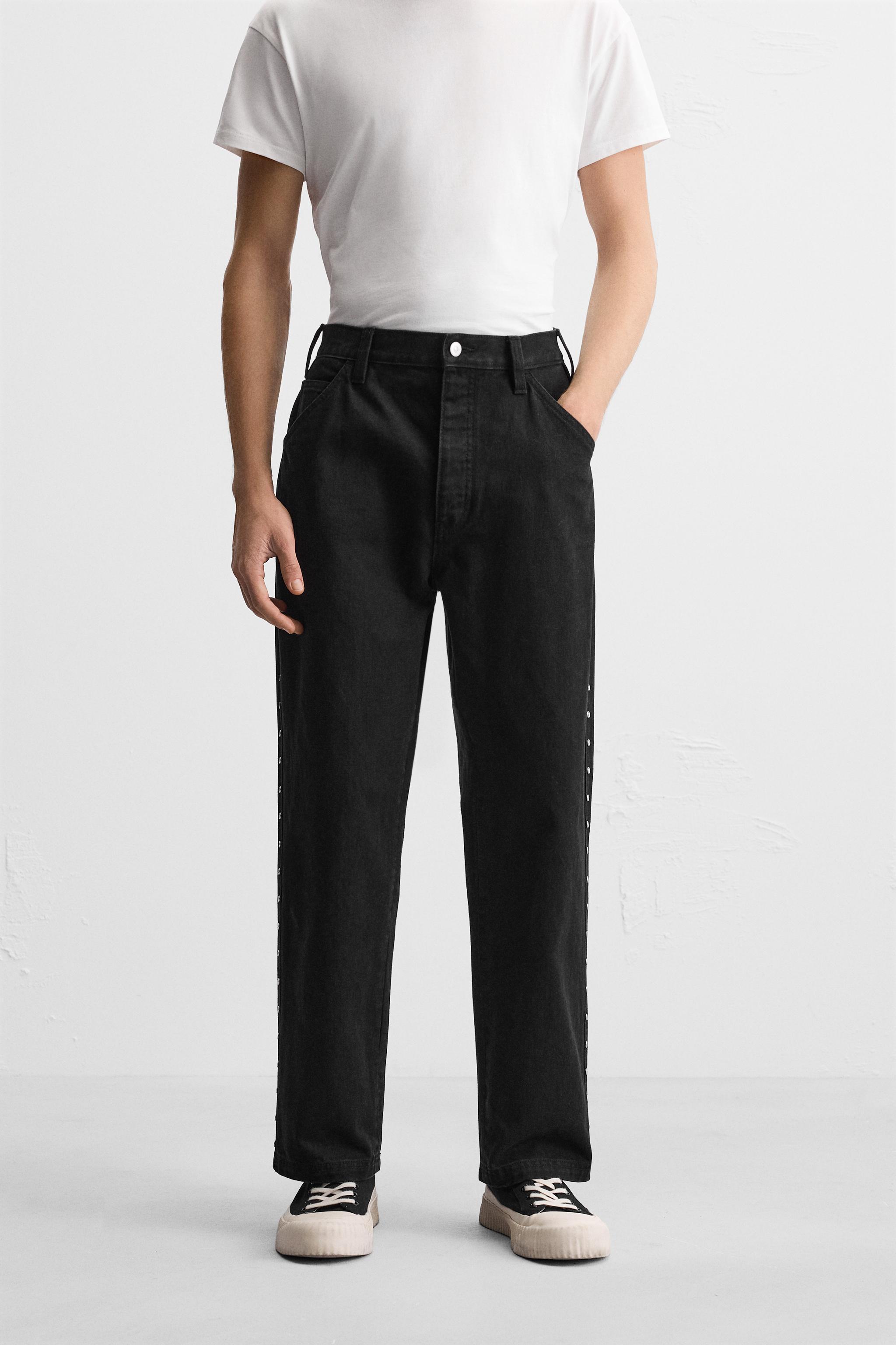 STUDDED SIDE STRIPE JEANS Product Image