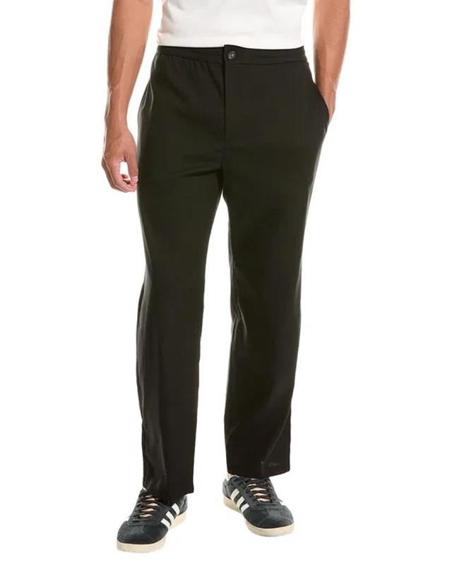 Linen-blend Straight Leg Pant In Black Product Image