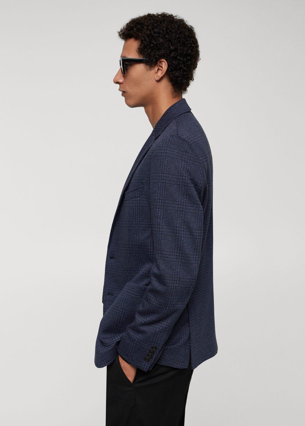 MANGO MAN - Slim fit check cotton blazer dark navyMen Product Image