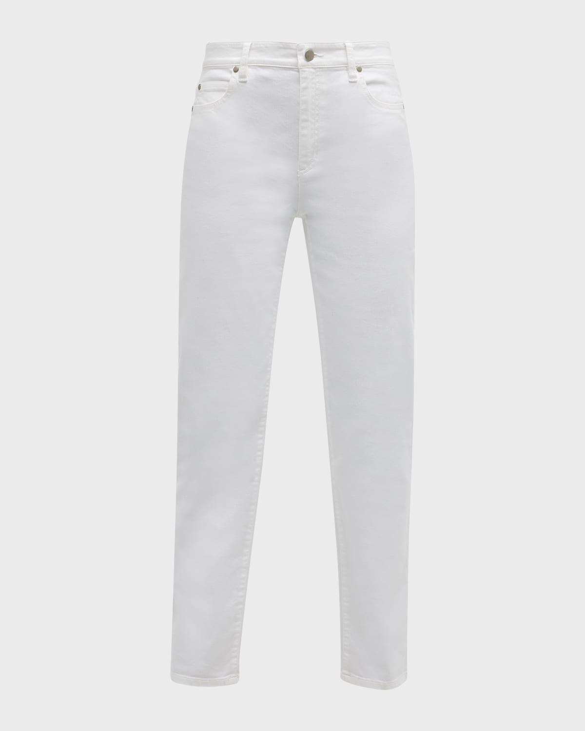 High-Rise Straight-Leg Stretch Denim Pants Product Image