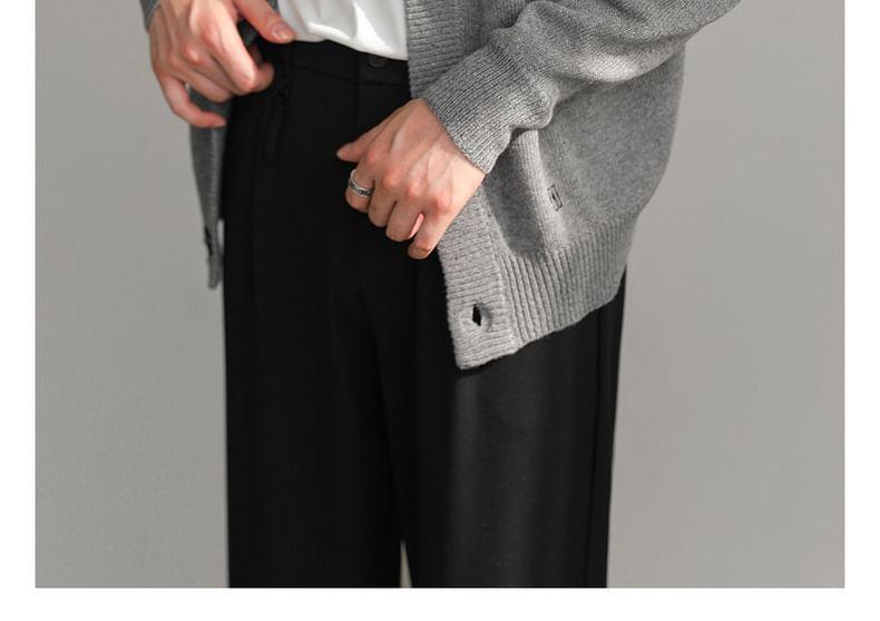 V-Neck Plain Oversized Cardigan Product Image