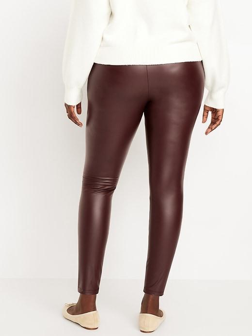 High-Waisted Faux Leather Leggings Product Image