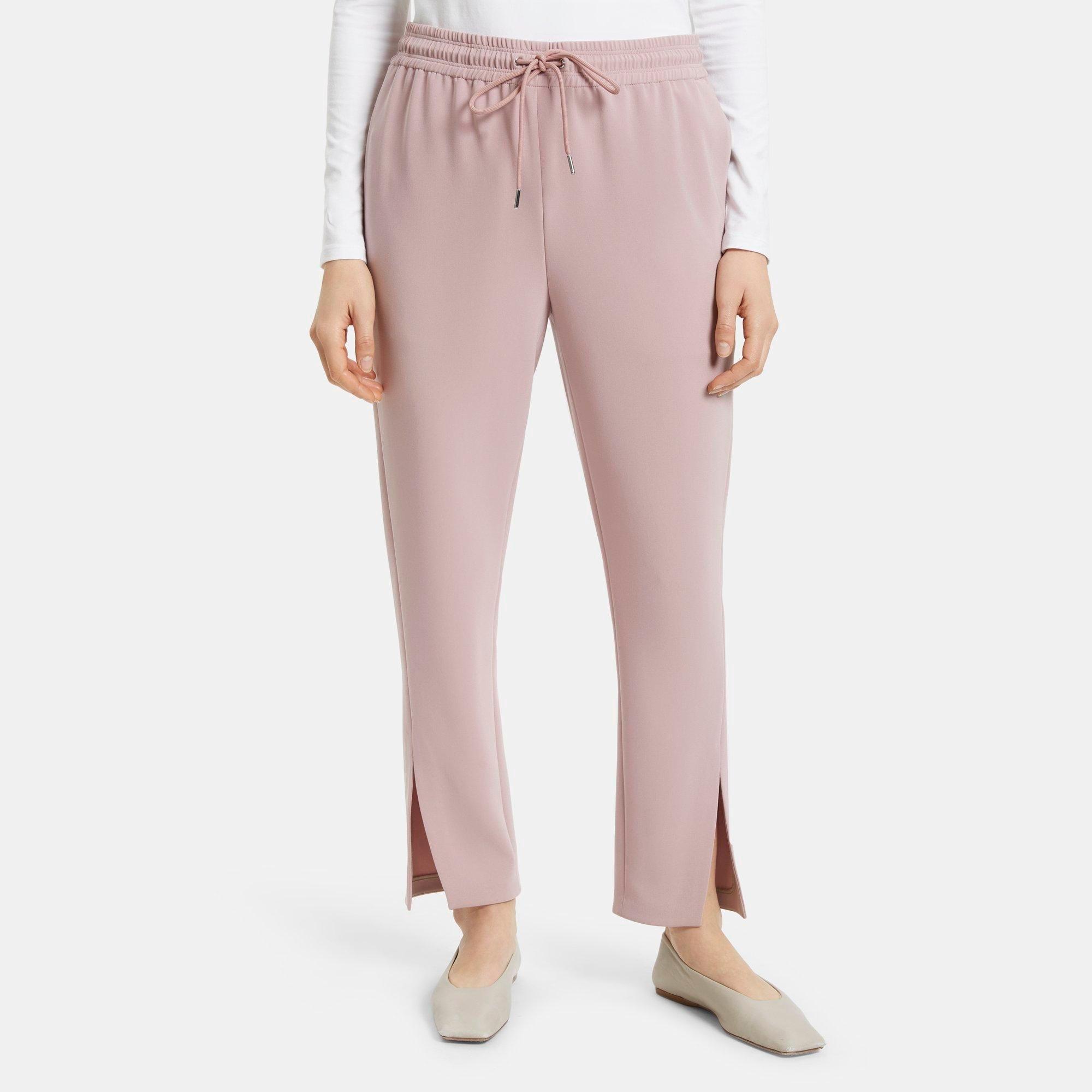 Crepe Slit Pull-On Track Pant | Theory Outlet Product Image