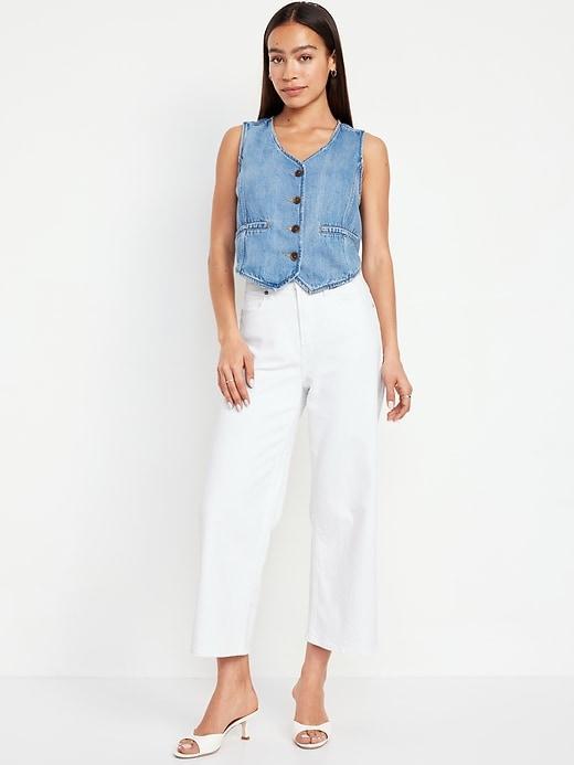 Extra High-Waisted Sky-Hi Wide-Leg Crop Jeans Product Image