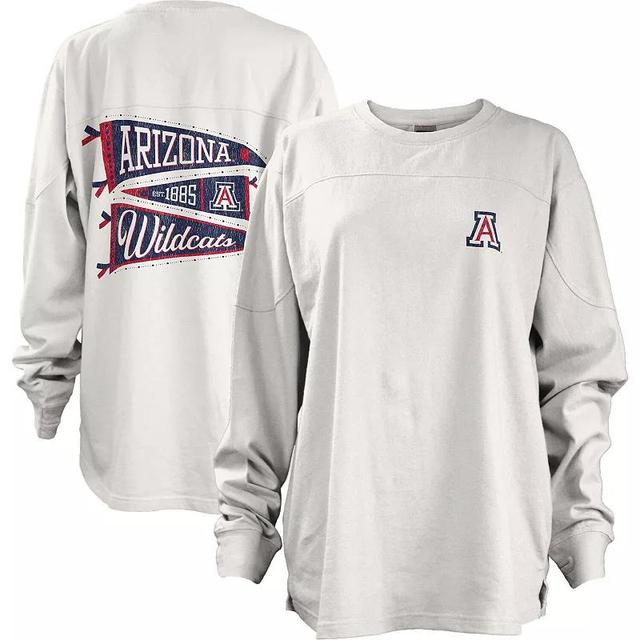 Womens Pressbox Arizona Wildcats Pennant Stack Oversized Long Sleeve T-Shirt Product Image