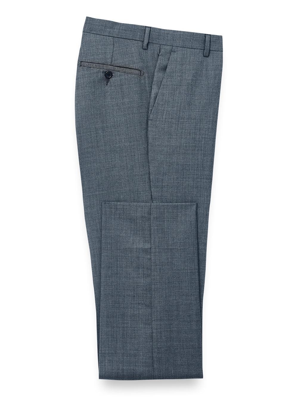 Wool Sharkskin Flat Front Pants Product Image