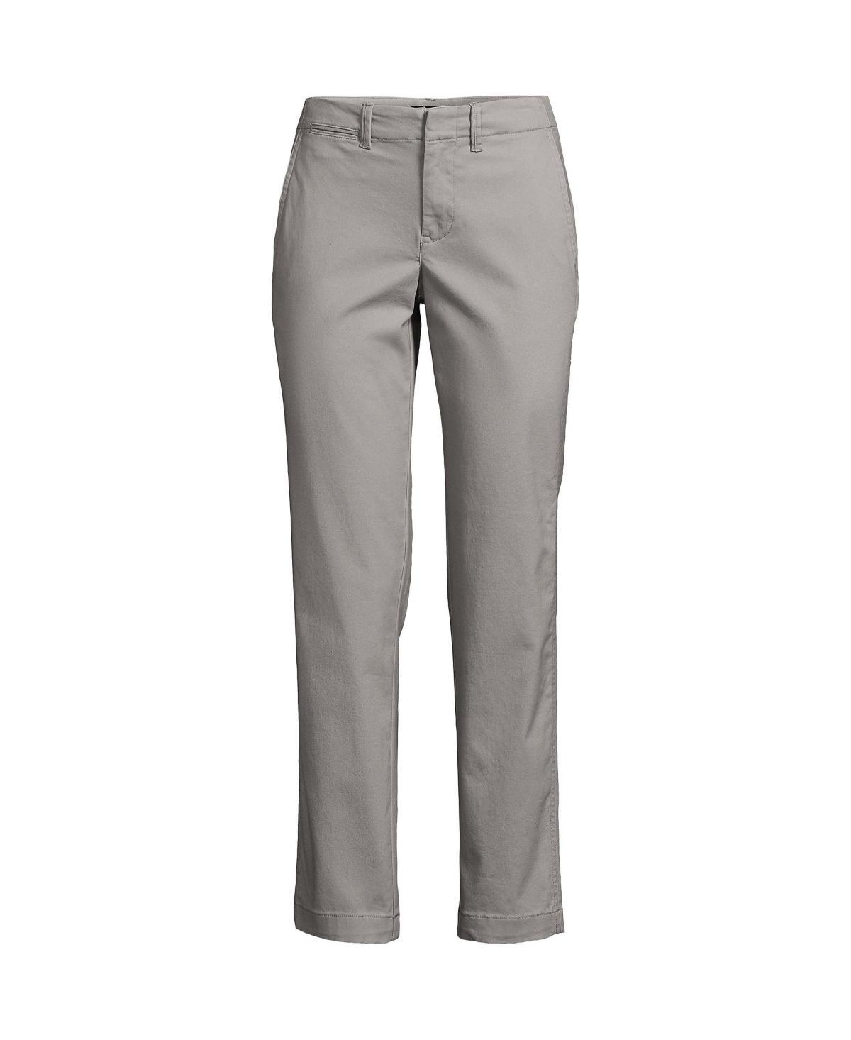 Lands End Womens Mid Rise Classic Straight Leg Chino Ankle Pants Product Image