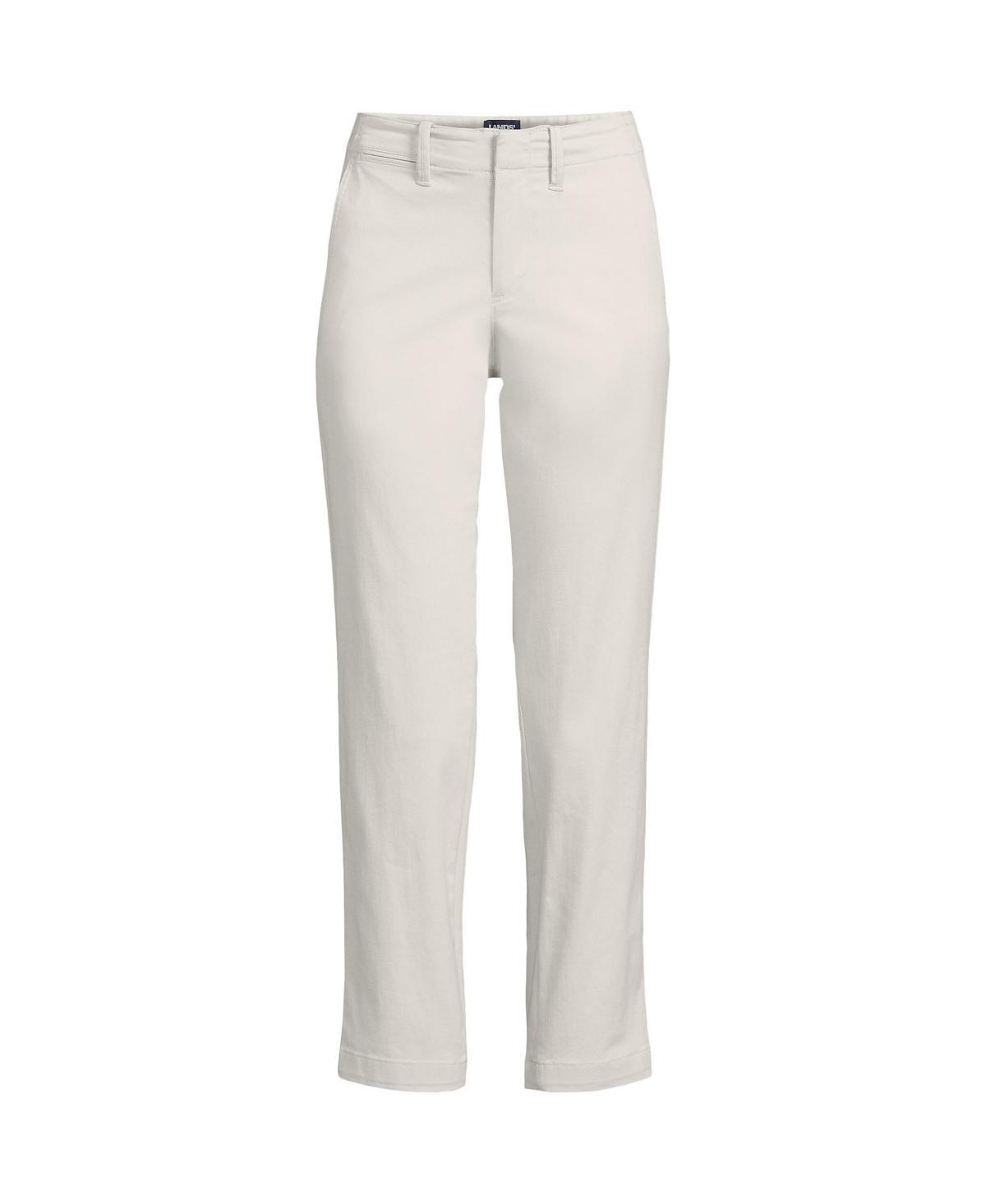 Lands End Womens Mid Rise Classic Straight Leg Chino Ankle Pants Product Image