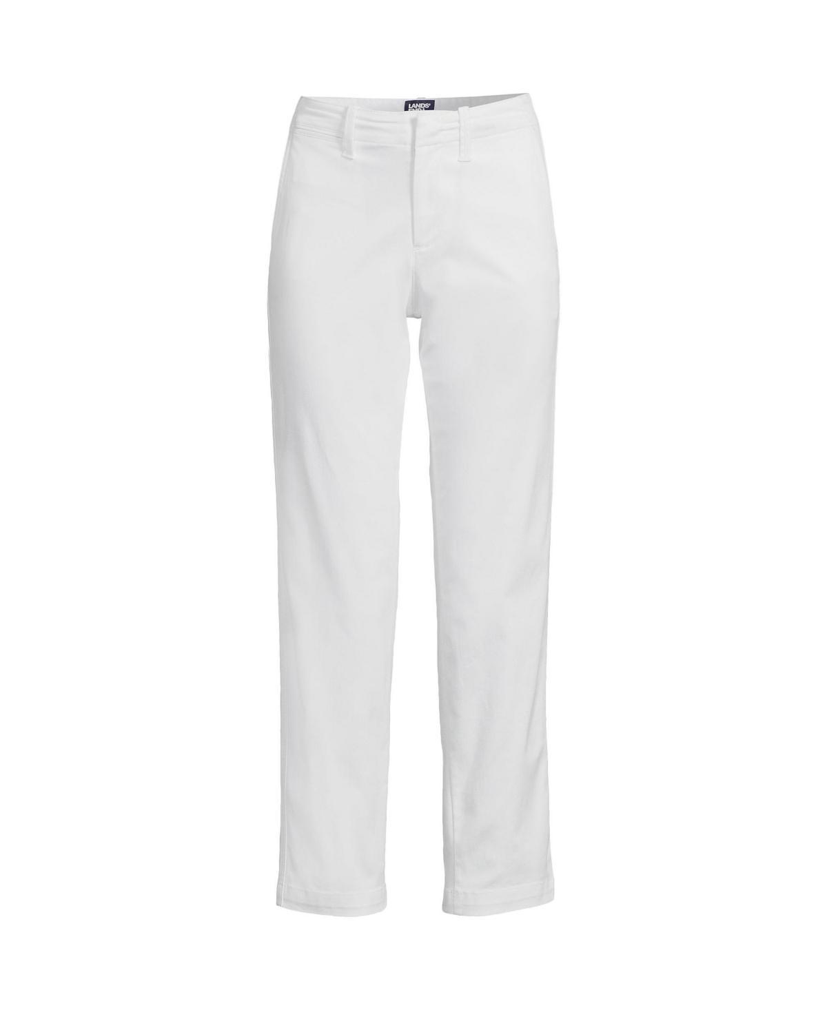 Lands End Womens Mid Rise Classic Straight Leg Chino Ankle Pants Product Image