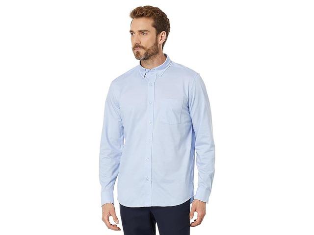 Johnston & Murphy XC Flex Stretch Shirt (Blue Birdseye) Men's Long Sleeve Button Up Product Image