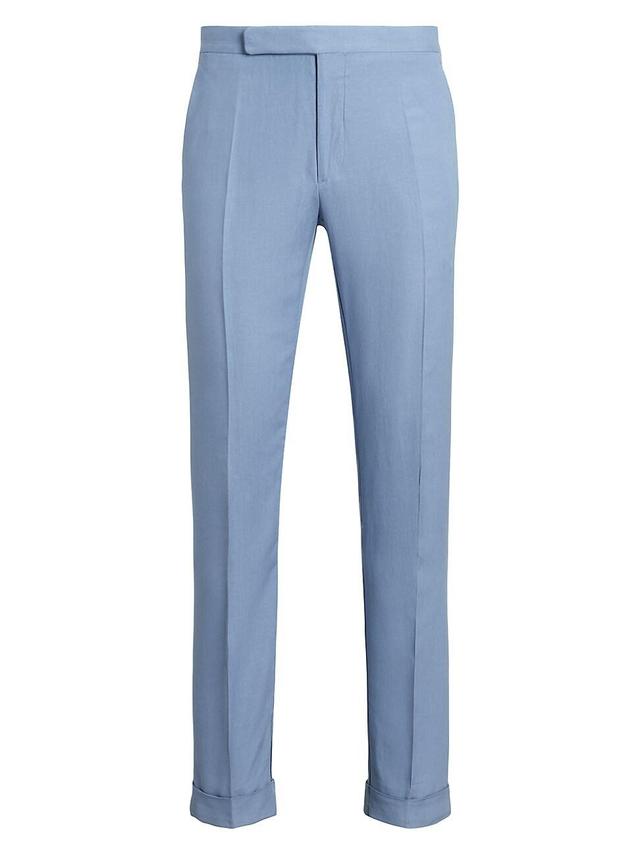 Mens Gregory Silk & Linen-Blend Trousers Product Image