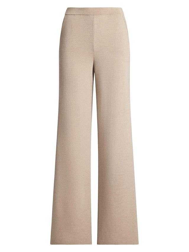 Womens Wool Wide-Leg Pants Product Image