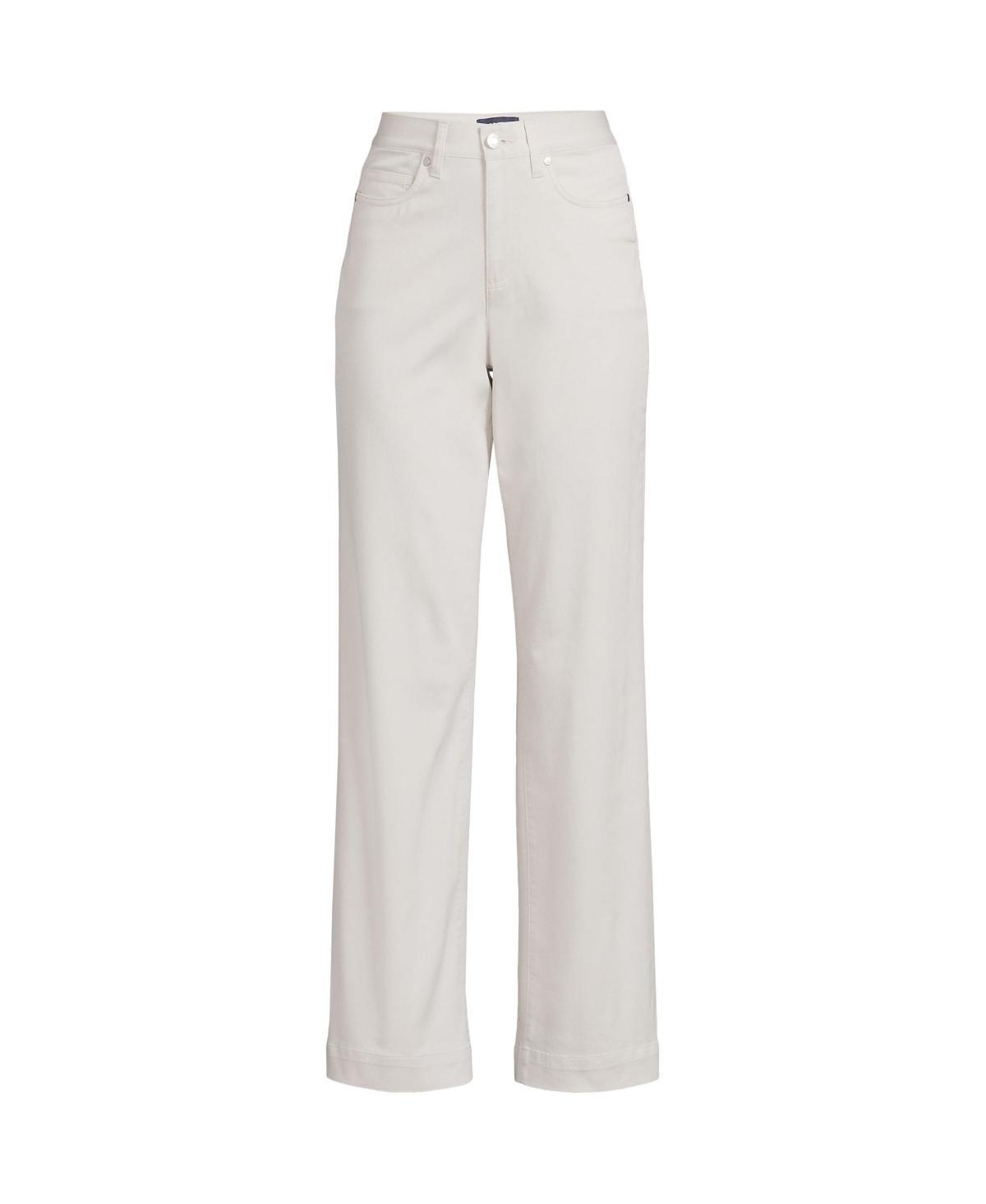 Womens Lands End High-Rise Wide Leg Chino Pants Product Image