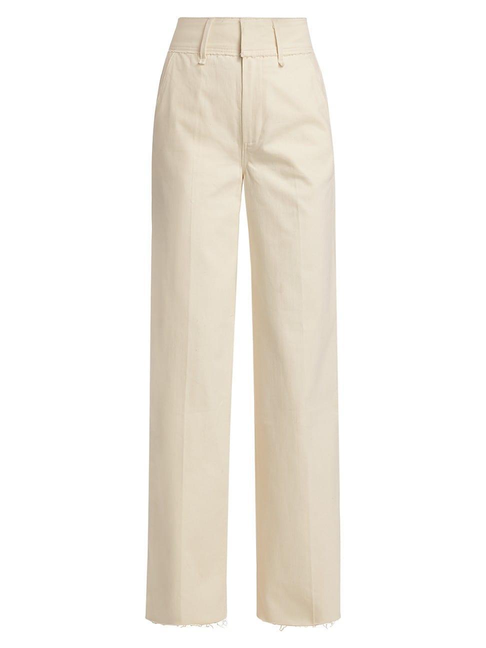 Womens Sasha Raw-Waistband Trousers Product Image