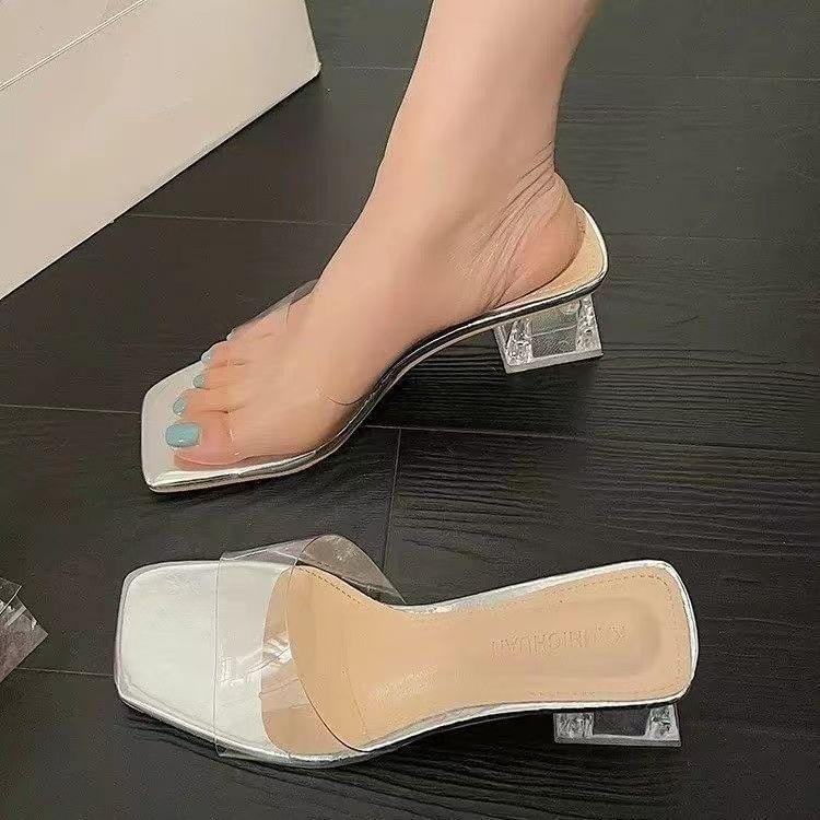 Block Heel Slide Sandals Product Image