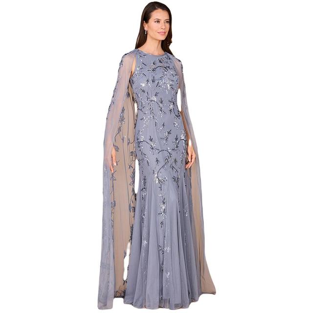 Lara Womens Mermaid Beaded Dress with Long Cape Product Image