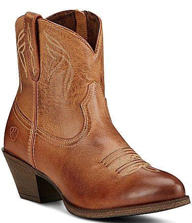 Ariat Darlin Short Leather Block Heel Western Boots Product Image