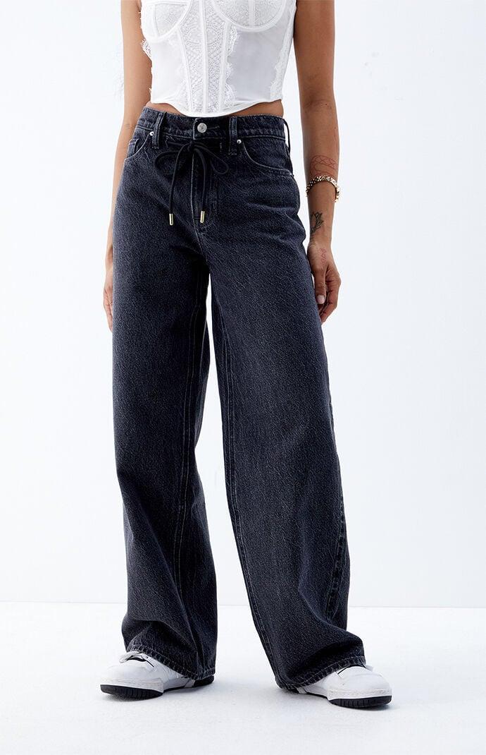 Women's Cali Drawstring Baggy Boyfriend Jeans - Product Image