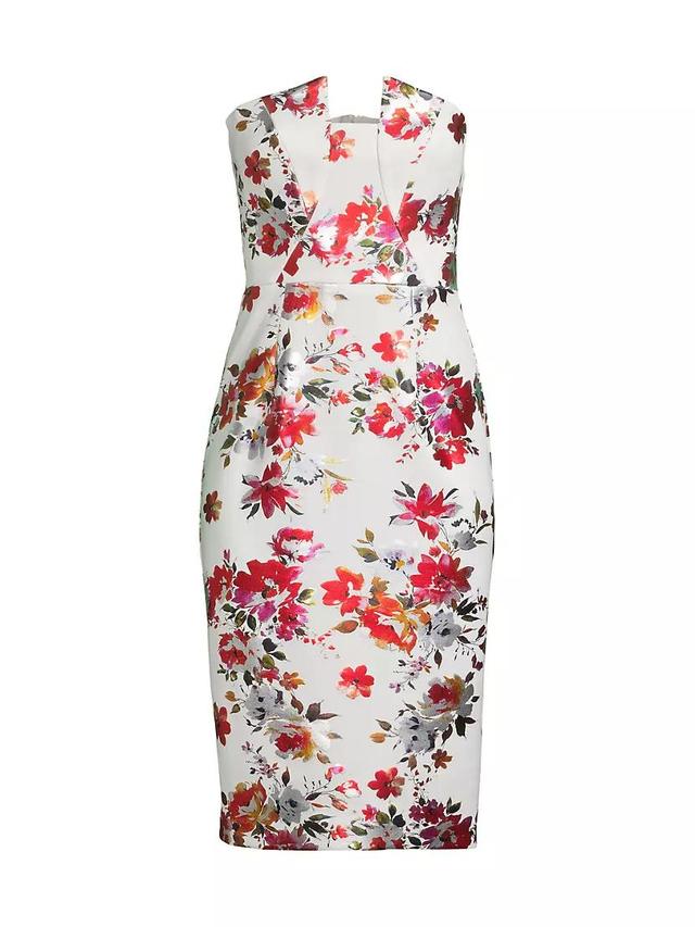 Lena Strapless Floral Sheath Dress Product Image