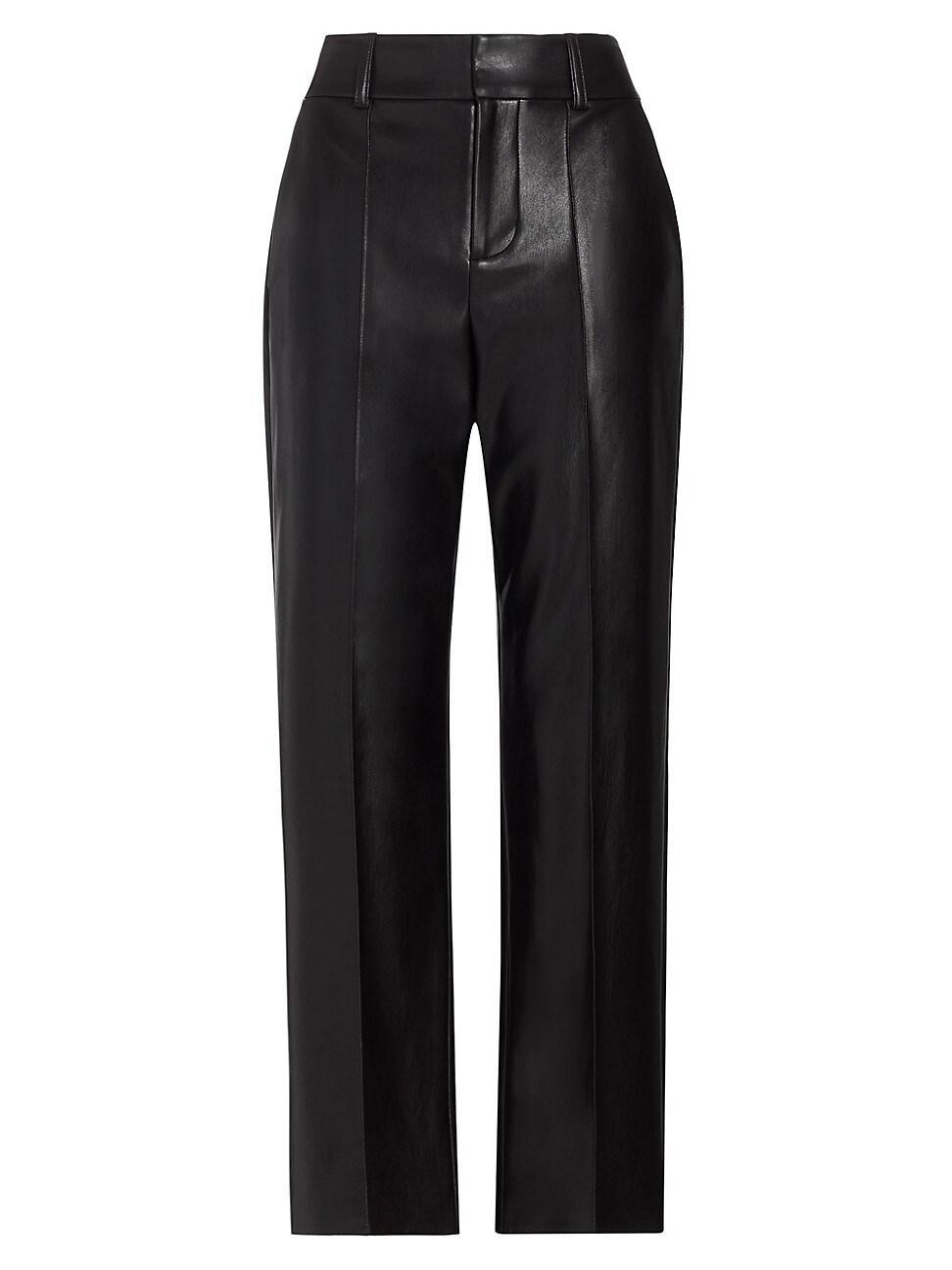 Womens Ming Pleated Faux Leather Pants Product Image