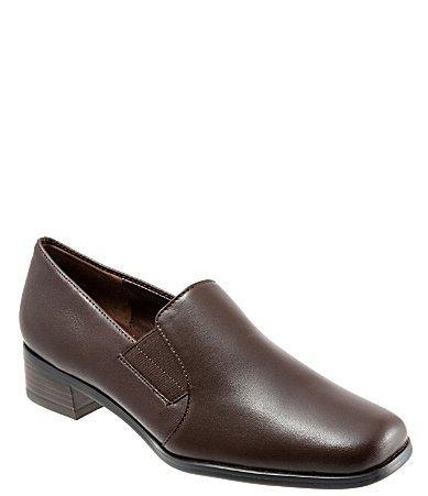 Trotters Ash Leather Slip-On Block Heel Loafers Product Image