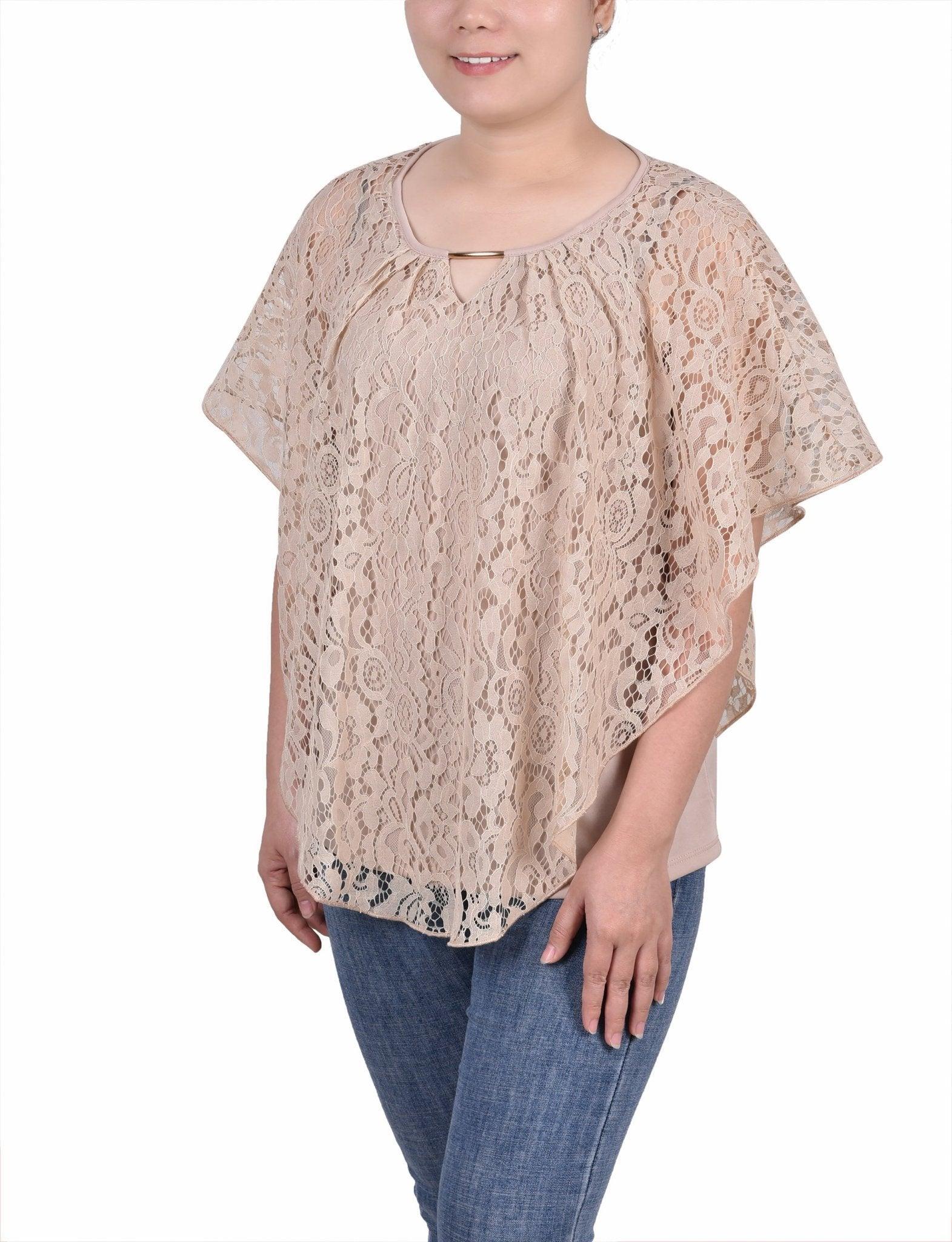 Lace Poncho With Bar - Petite Product Image