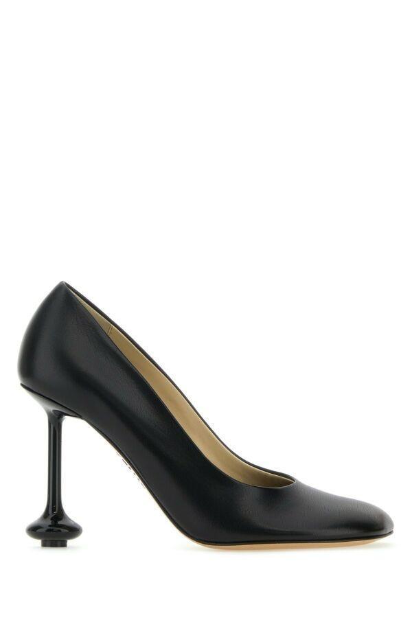 Black Leather Toy Pumps In Multicolor Product Image