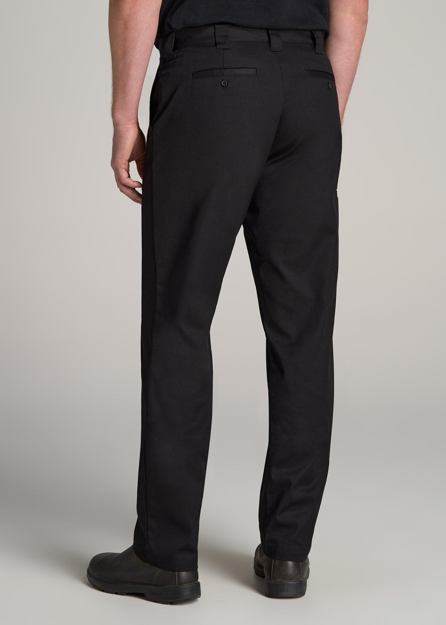 LJ&S Stretch Twill STRAIGHT-LEG Work Pants for Tall Men in Black Product Image