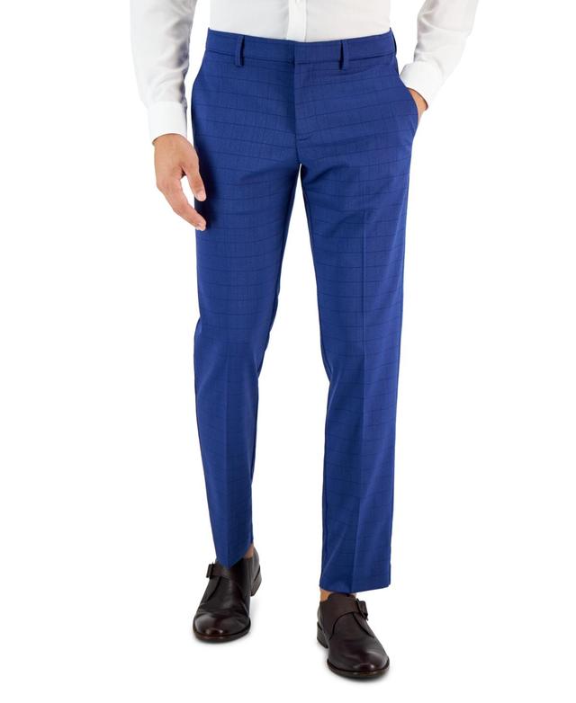 Perry Ellis Portfolio Mens Slim-Fit Tonal Check Dress Pants Product Image