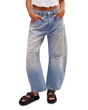 Good Luck Mid Rise Barrel Leg Jeans In Multi Product Image