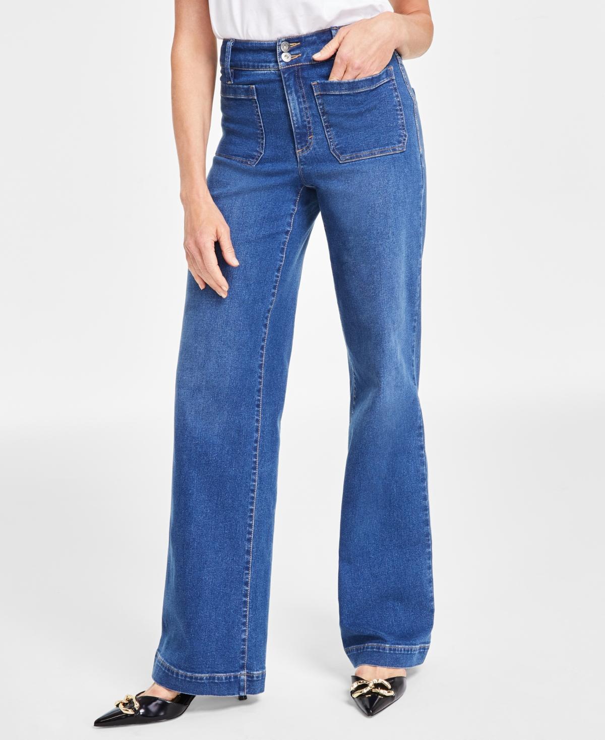 I.n.c. International Concepts Womens High-Rise Wide-Leg Jeans, Created for Macys Product Image