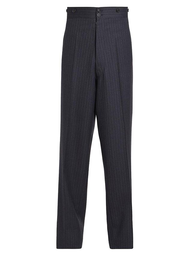 Mens Wool Pinstripe Tailored Pants Product Image