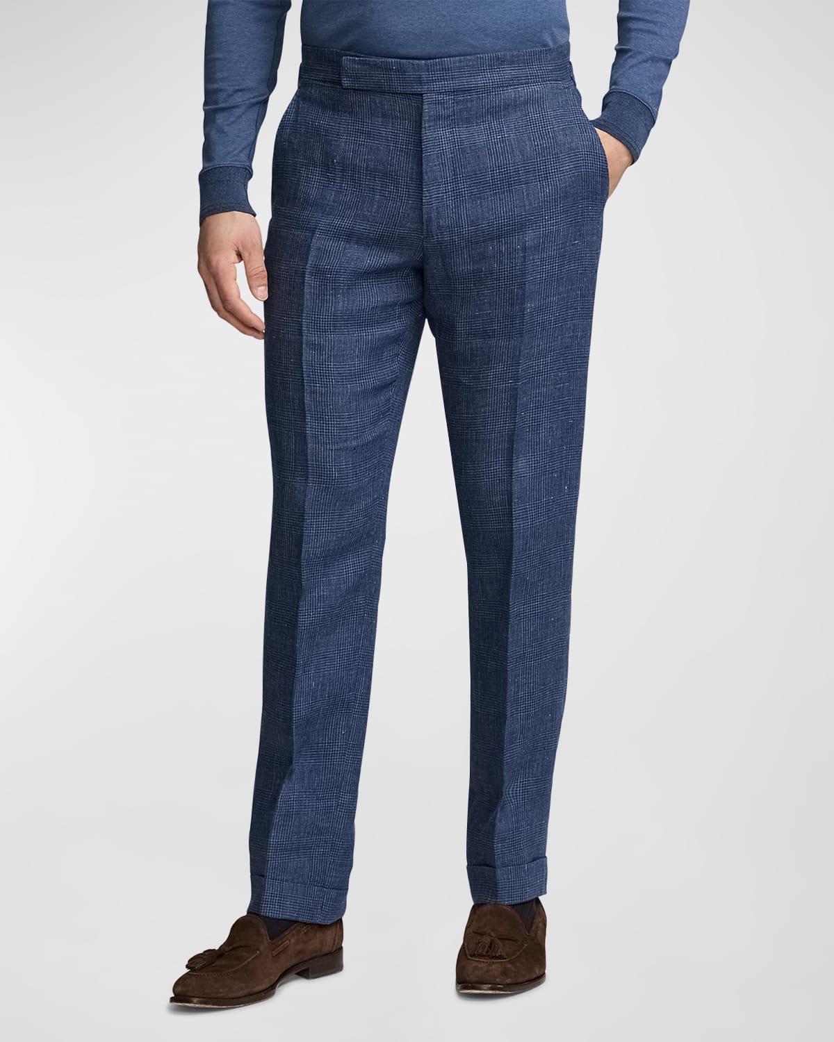 Men's Glen Plaid Linen Trousers Product Image