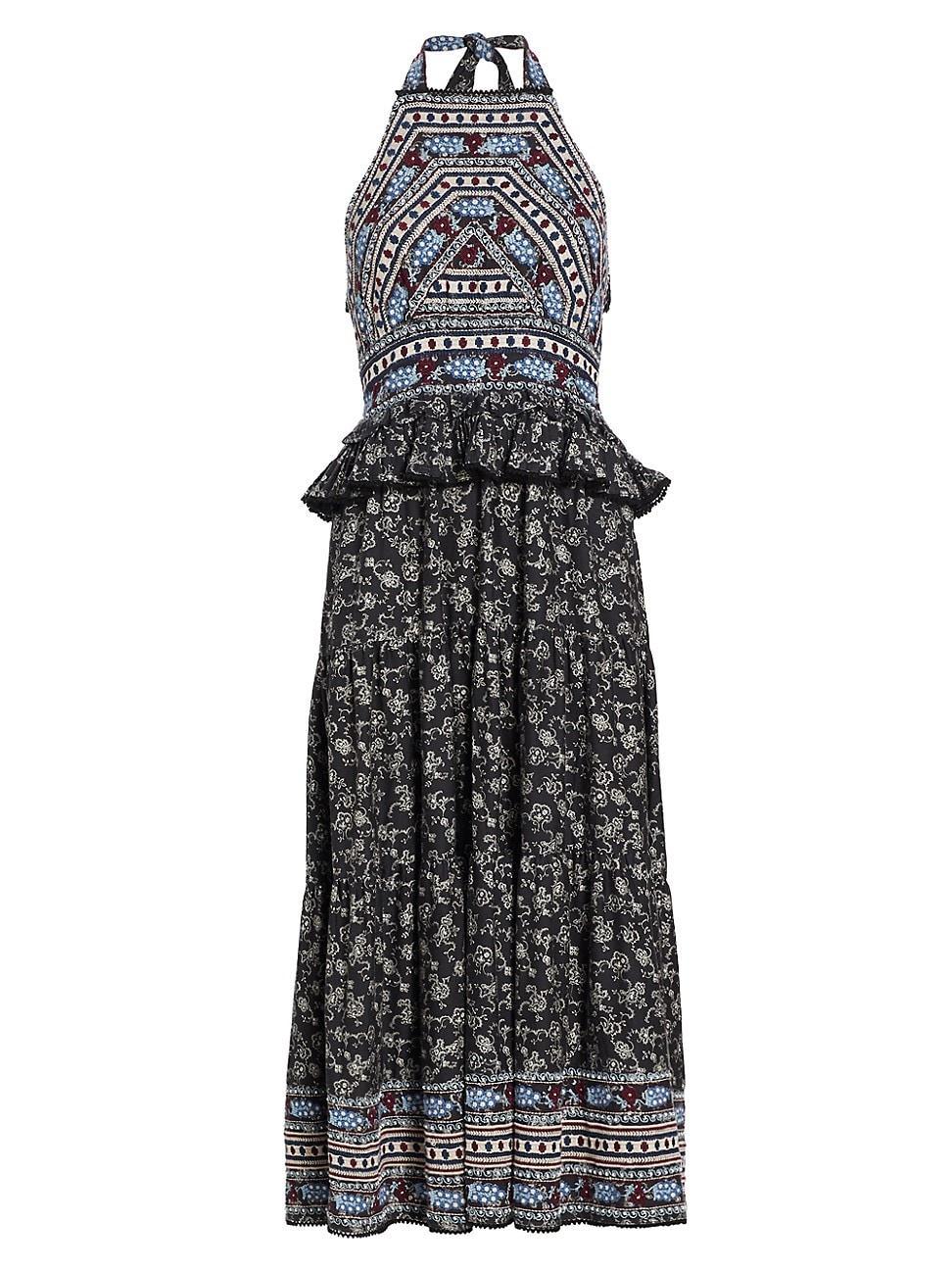 Womens Everly Paisley Halter Midi-Dress Product Image