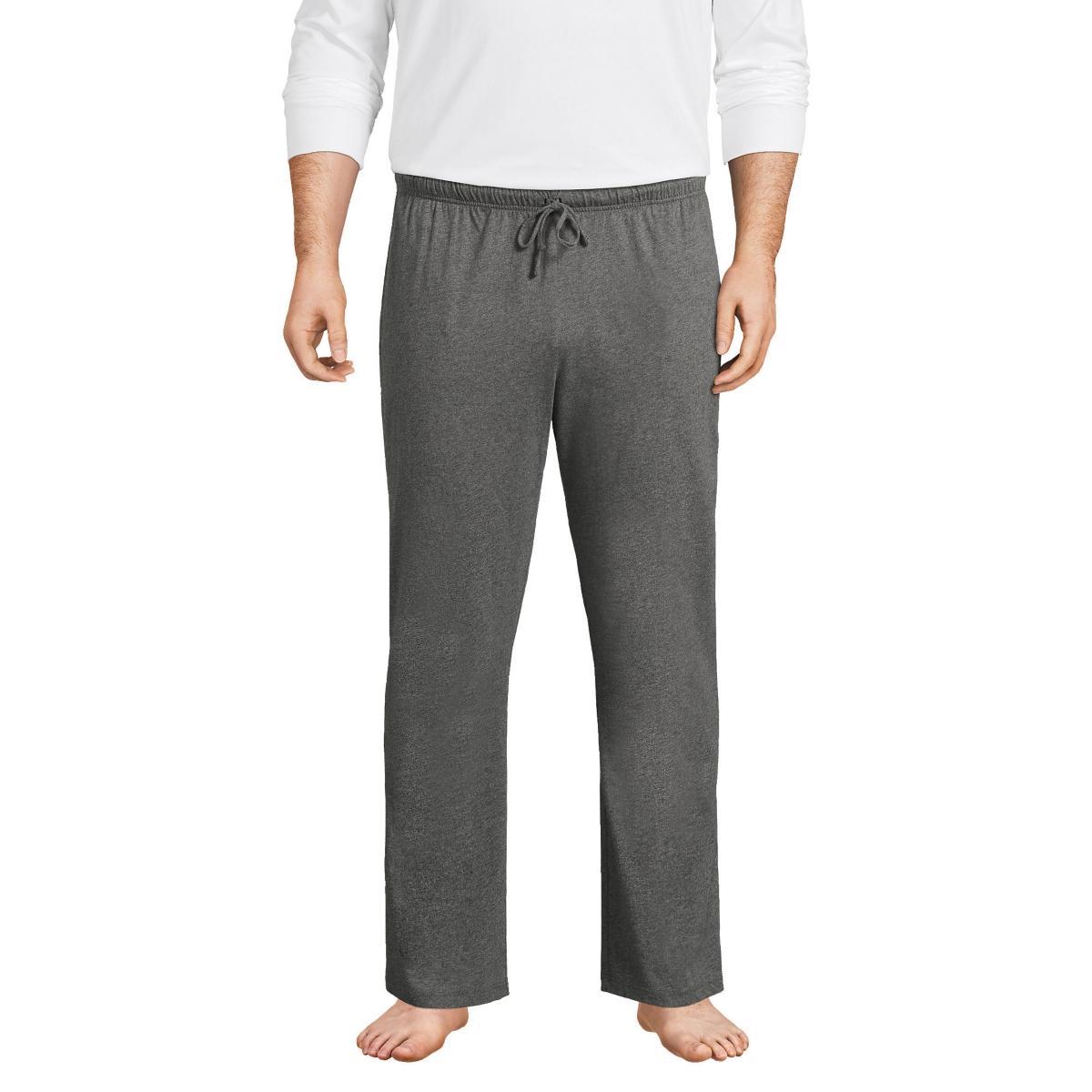 Big & Tall Lands End Knit Jersey Sleep Pants, Mens Dark Blue Product Image