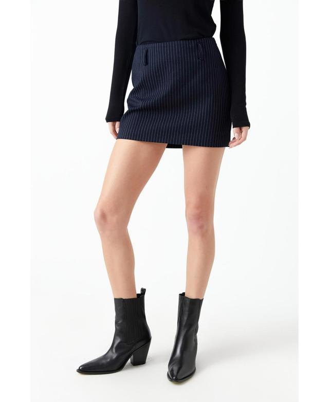 Womens Low Rise Striped Mini Skirt Product Image