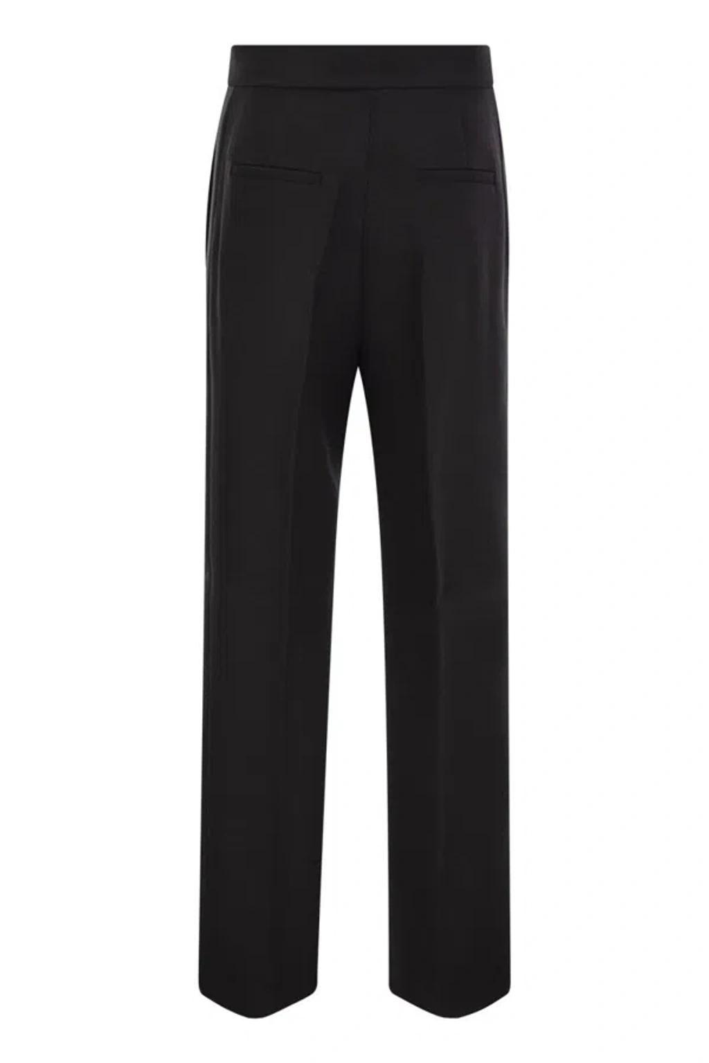 MAX MARA Elegant Straight-leg Wool Trousers In Black Product Image